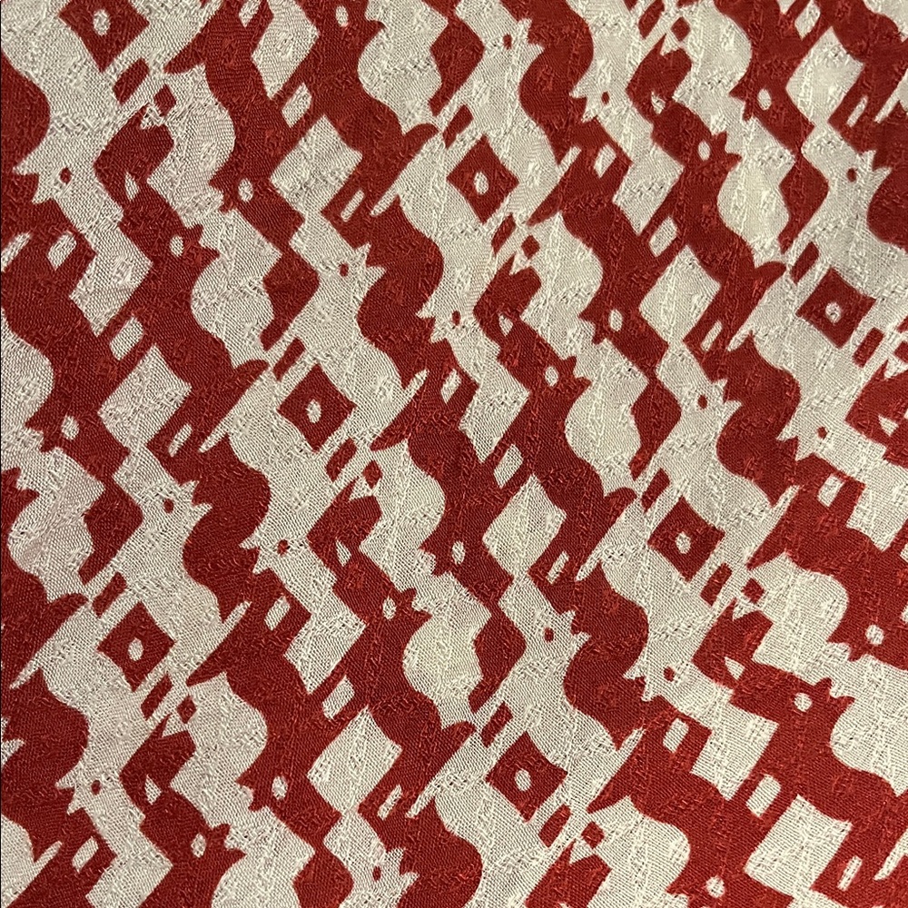 Anthropologie Red and White Patterned Blouse - Picture 3 of 5